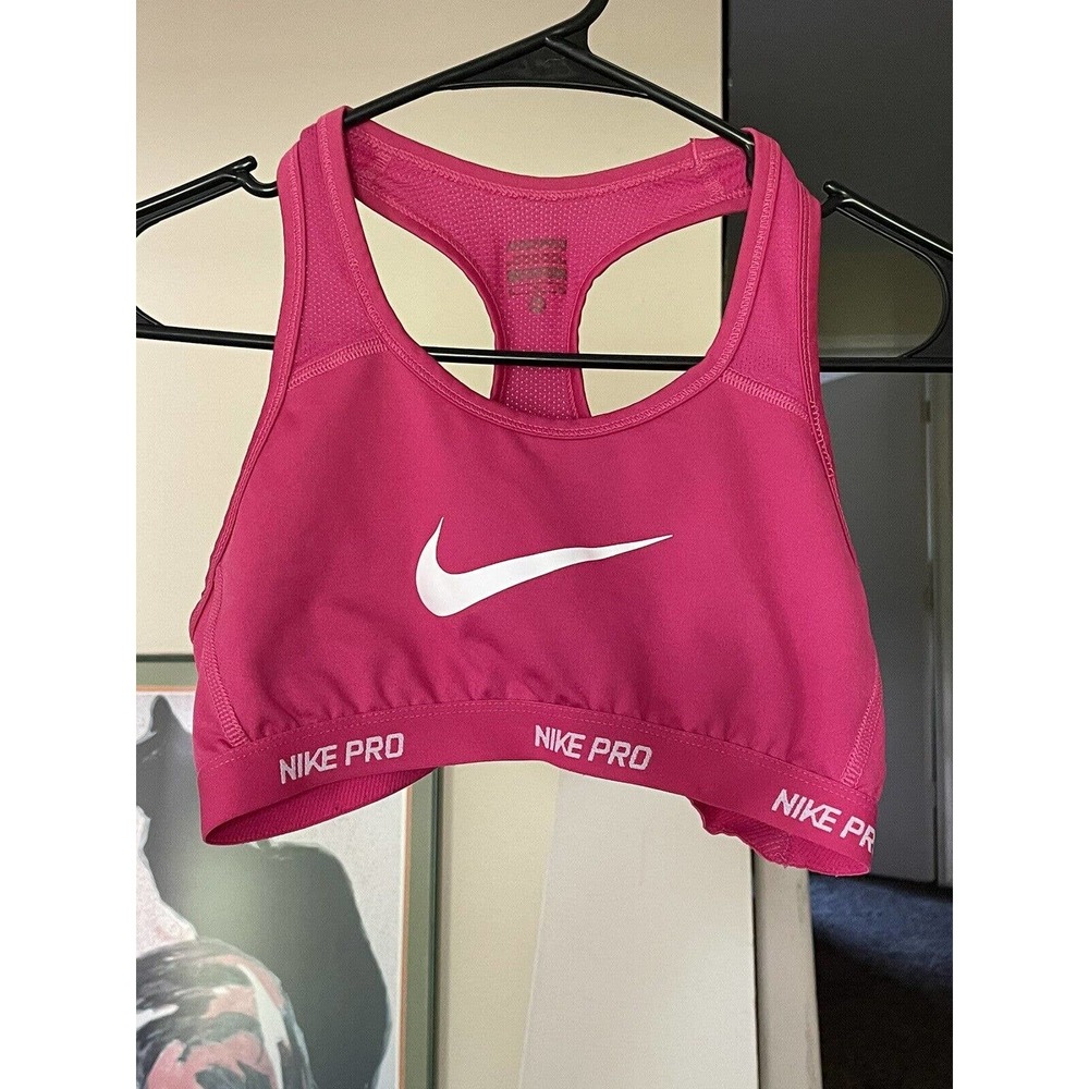 Nike Dri Fit Girls XL Pink Sports Bra Racerback